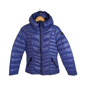 MINT CONDITION Calvin Klein Blue Lightweight Down Puffer Jacket w/ Hood | Size M